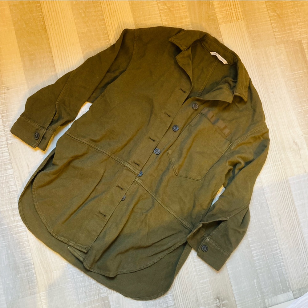 Zara oversized army green shacket